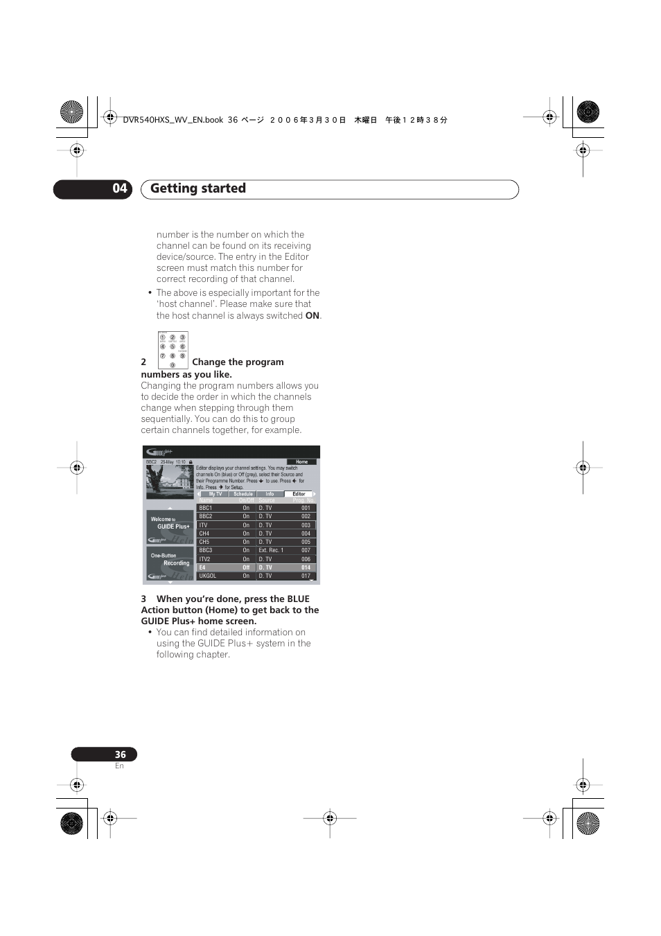 Getting started 04 | Pioneer DVR-540HX-S User Manual | Page 36 / 152