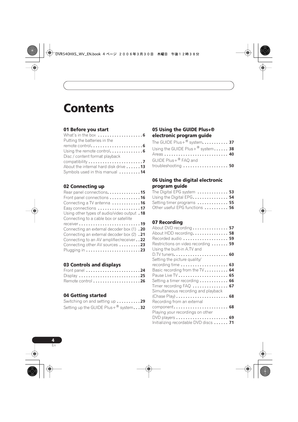 Pioneer DVR-540HX-S User Manual | Page 4 / 152