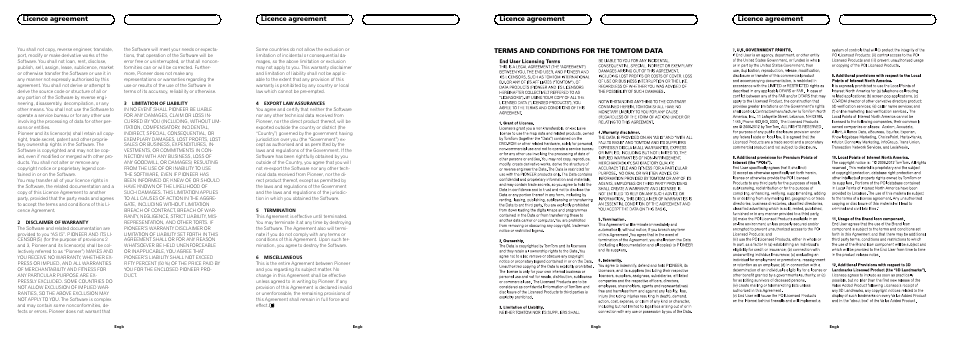 Licence agreement | Pioneer CNDV-1100HD User Manual | Page 2 / 8
