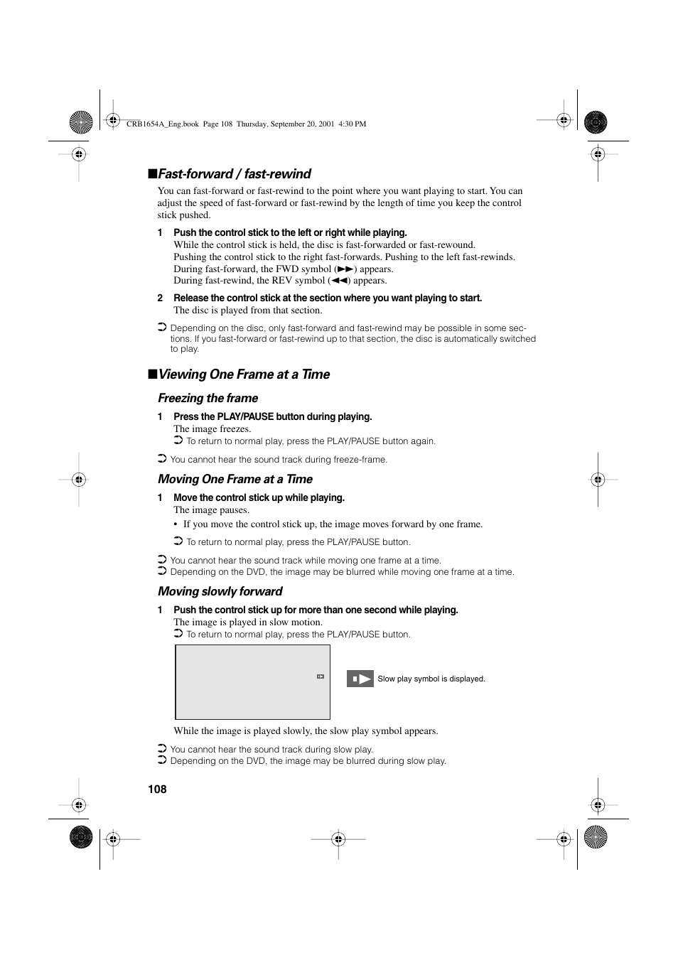 Fast-forward / fast-rewind, Viewing one frame at a time | Pioneer AVIC-75DV User Manual | Page 110 / 148