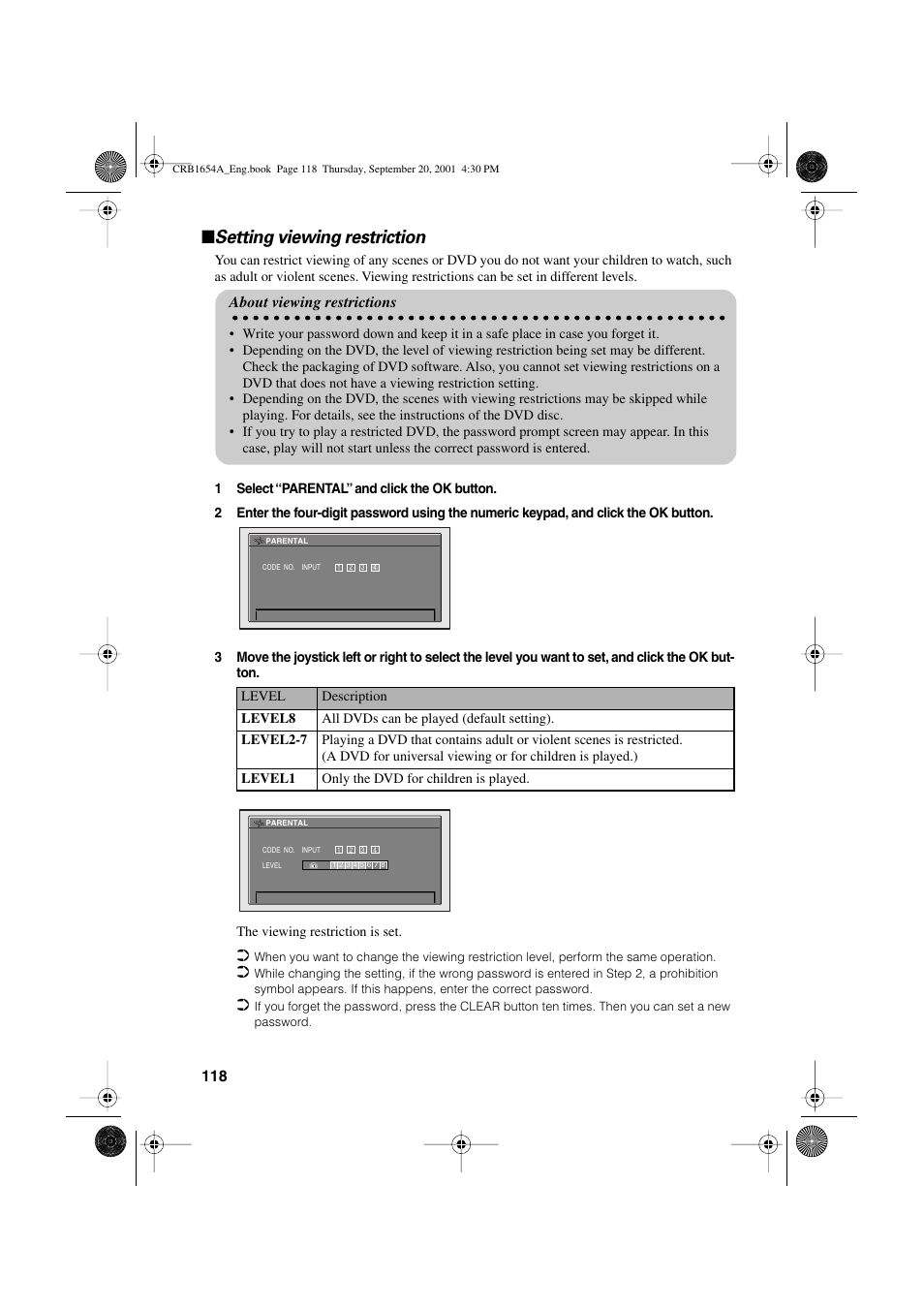 Setting viewing restriction | Pioneer AVIC-75DV User Manual | Page 120 / 148