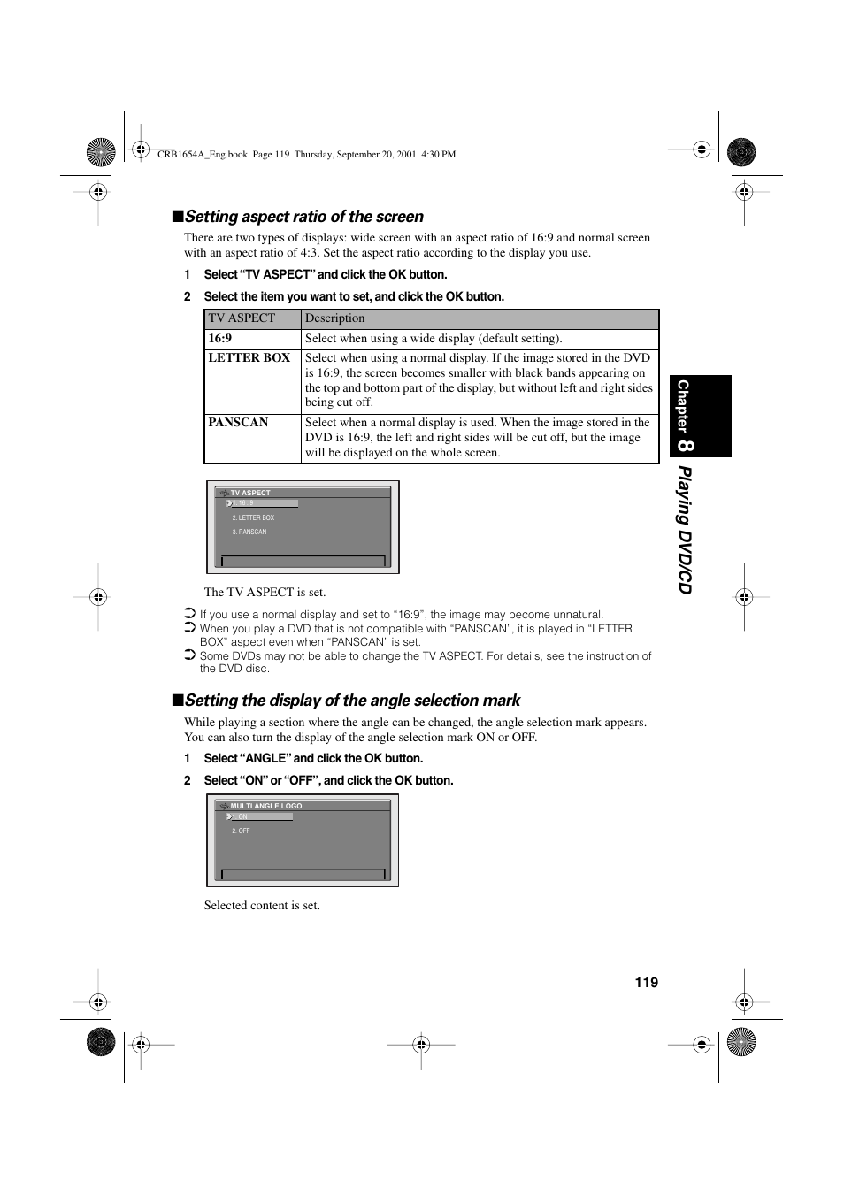 Setting the display of the angle selection mark | Pioneer AVIC-75DV User Manual | Page 121 / 148