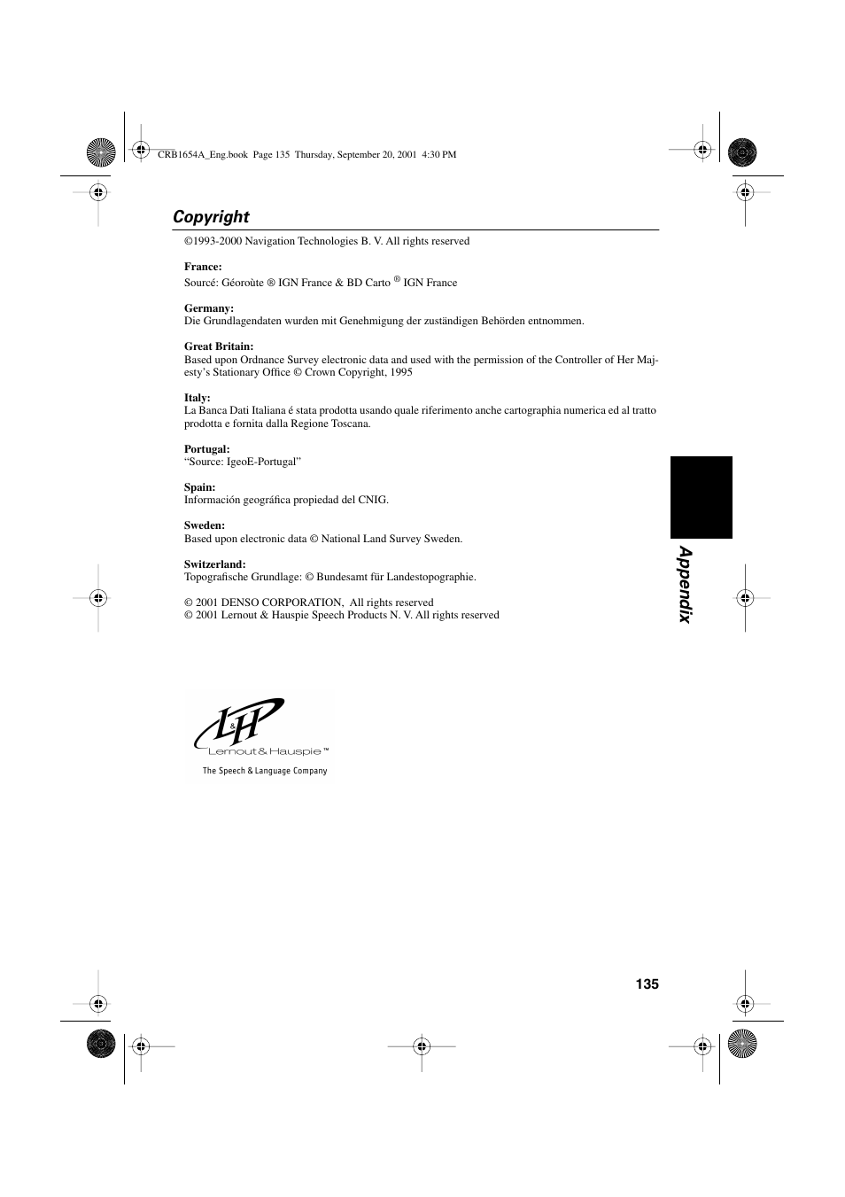 Appendix copyright | Pioneer AVIC-75DV User Manual | Page 137 / 148