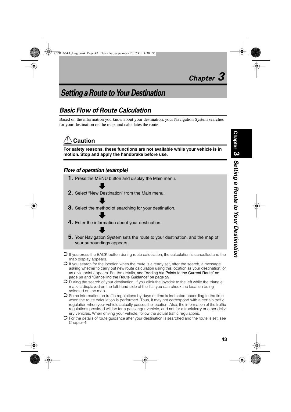 Setting a route to your destination, Chapter, Basic flow of route calculation | Pioneer AVIC-75DV User Manual | Page 45 / 148