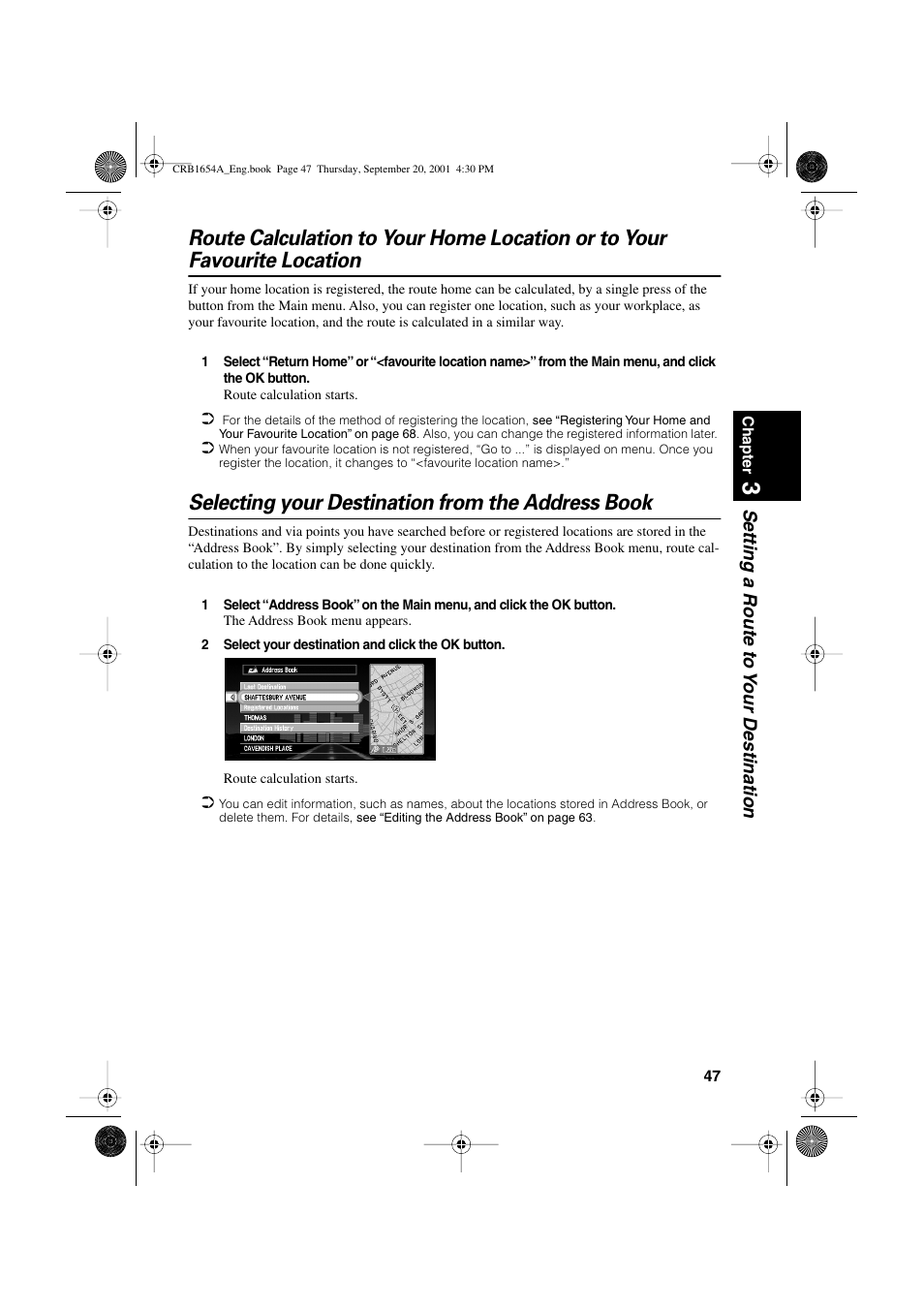 Selecting your destination from the address book | Pioneer AVIC-75DV User Manual | Page 49 / 148