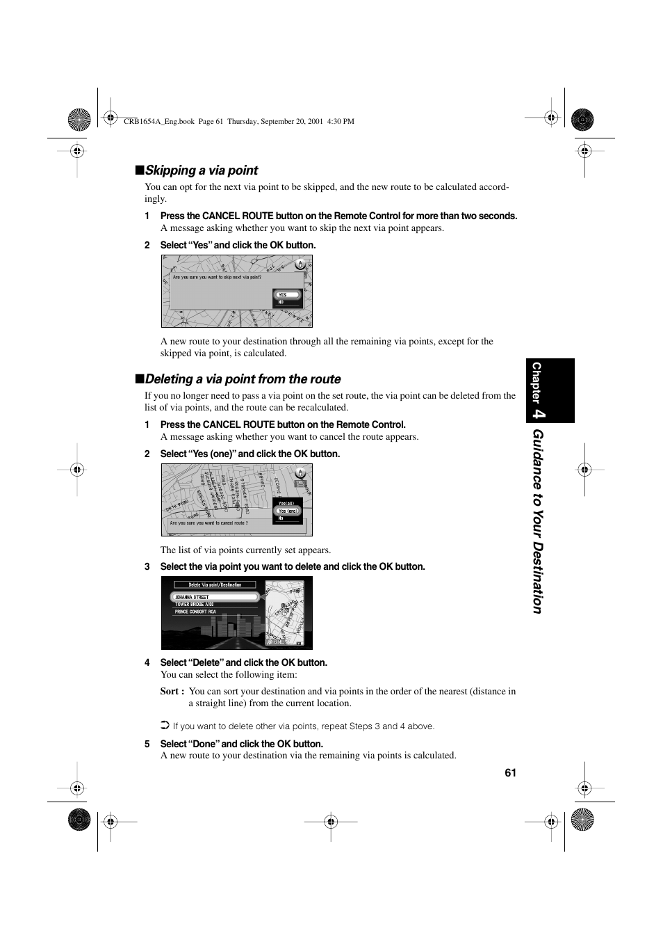Deleting a via point from the route | Pioneer AVIC-75DV User Manual | Page 63 / 148