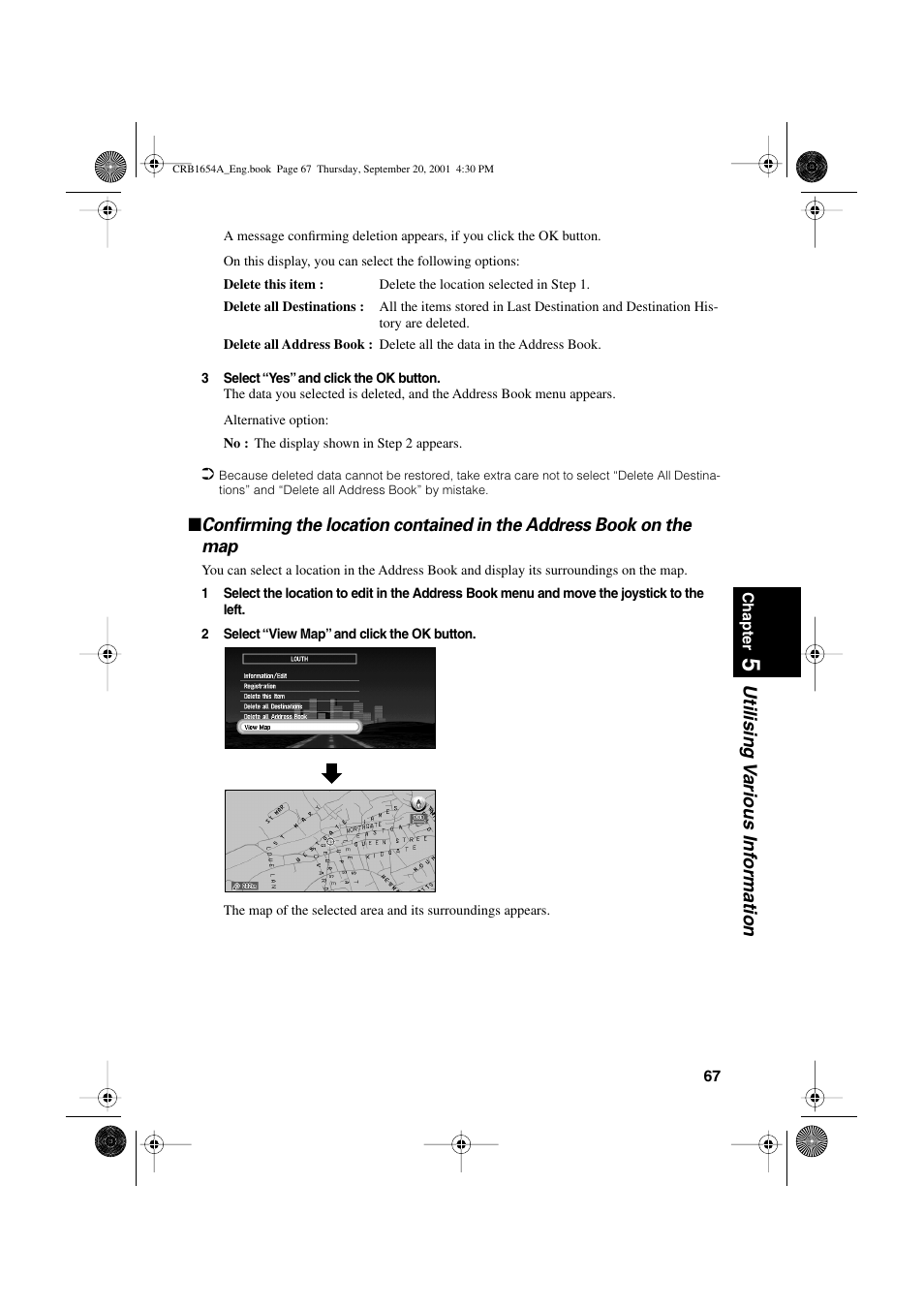 Utilising v arious inf ormation | Pioneer AVIC-75DV User Manual | Page 69 / 148