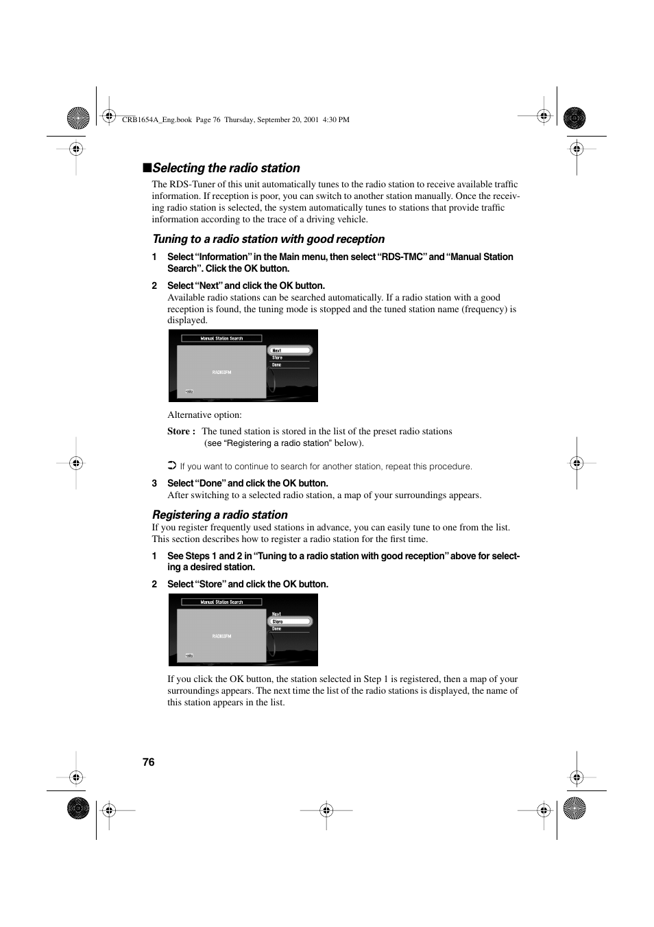 Selecting the radio station | Pioneer AVIC-75DV User Manual | Page 78 / 148