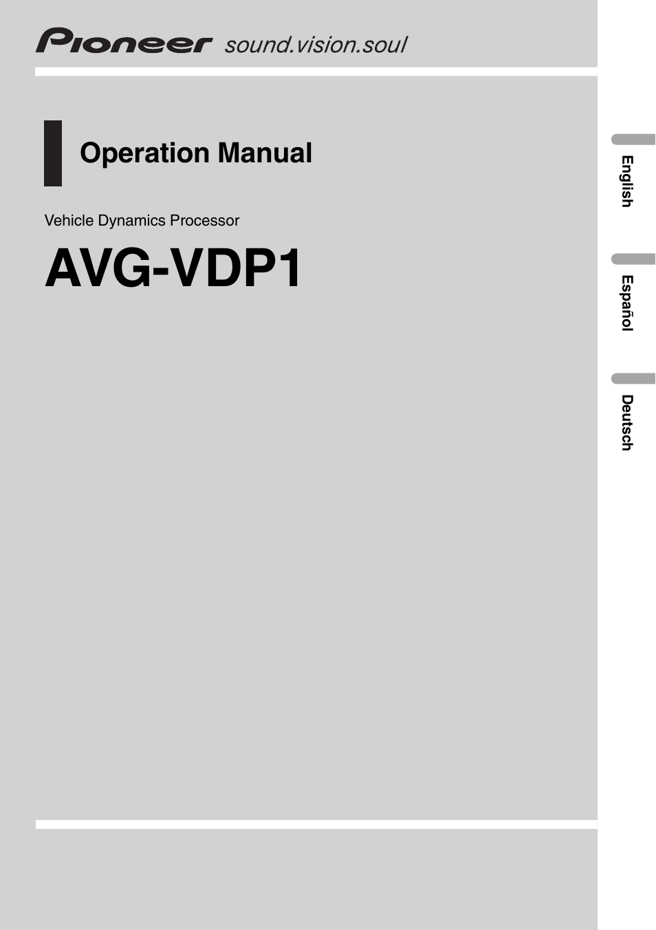 Pioneer AVG-VDP1 User Manual | 108 pages