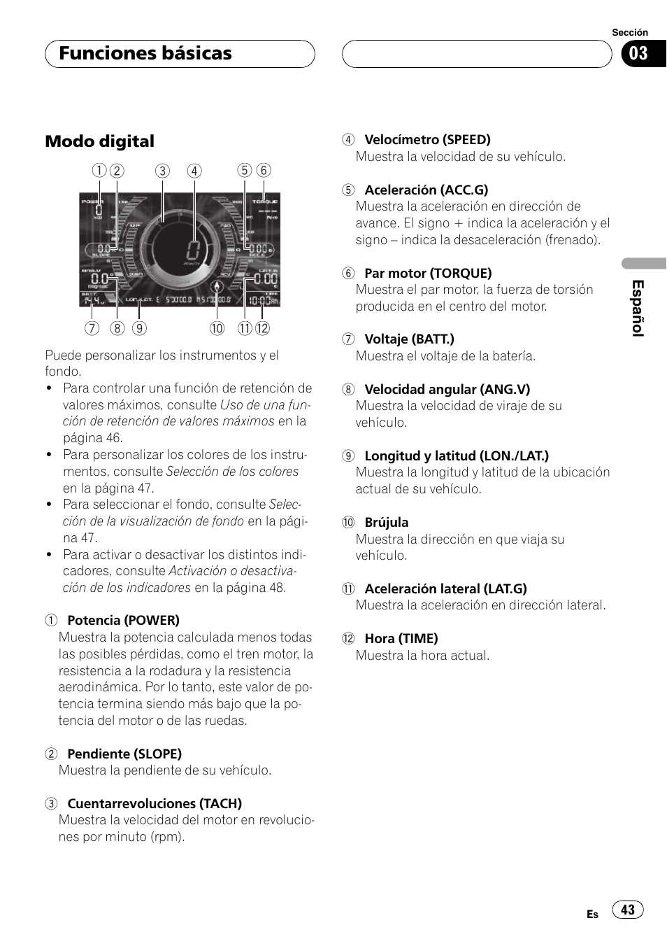 Funciones básicas | Pioneer AVG-VDP1 User Manual | Page 43 / 108