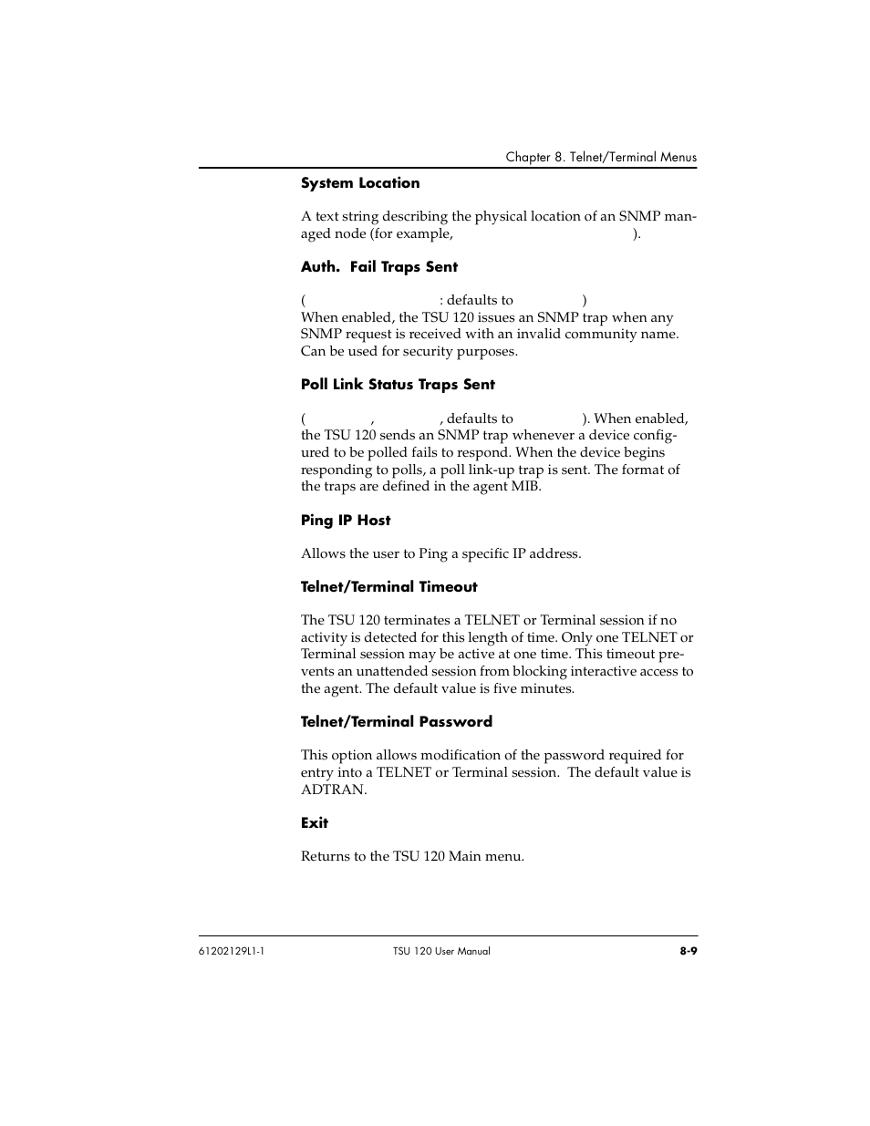 ADTRAN TSU 120e User Manual | Page 107 / 140
