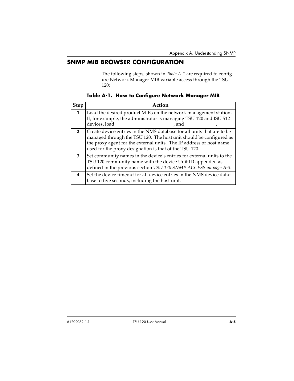Snmp mib browser configuration | ADTRAN TSU 120e User Manual | Page 113 / 140