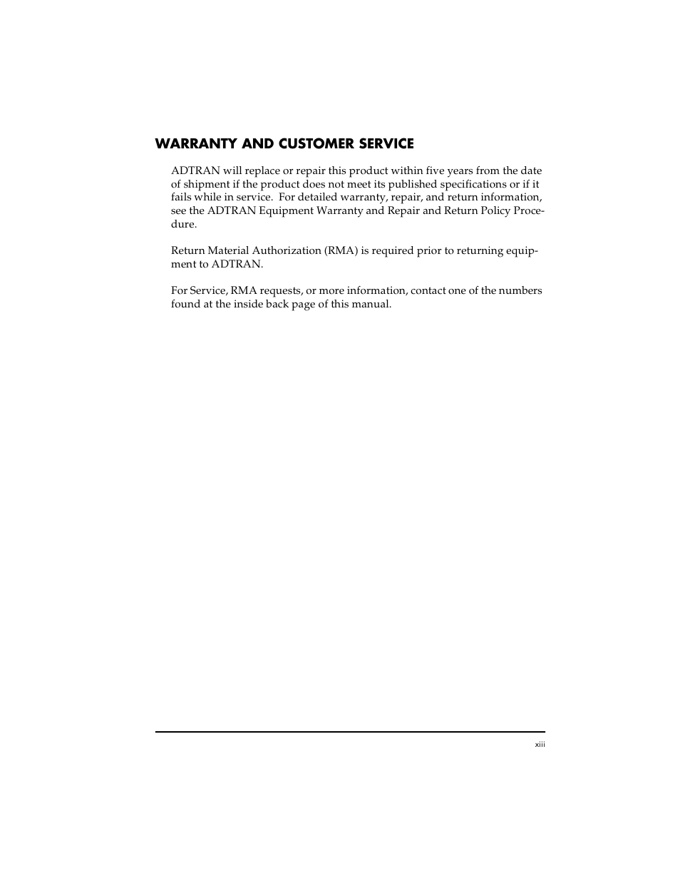 ADTRAN TSU 120e User Manual | Page 13 / 140