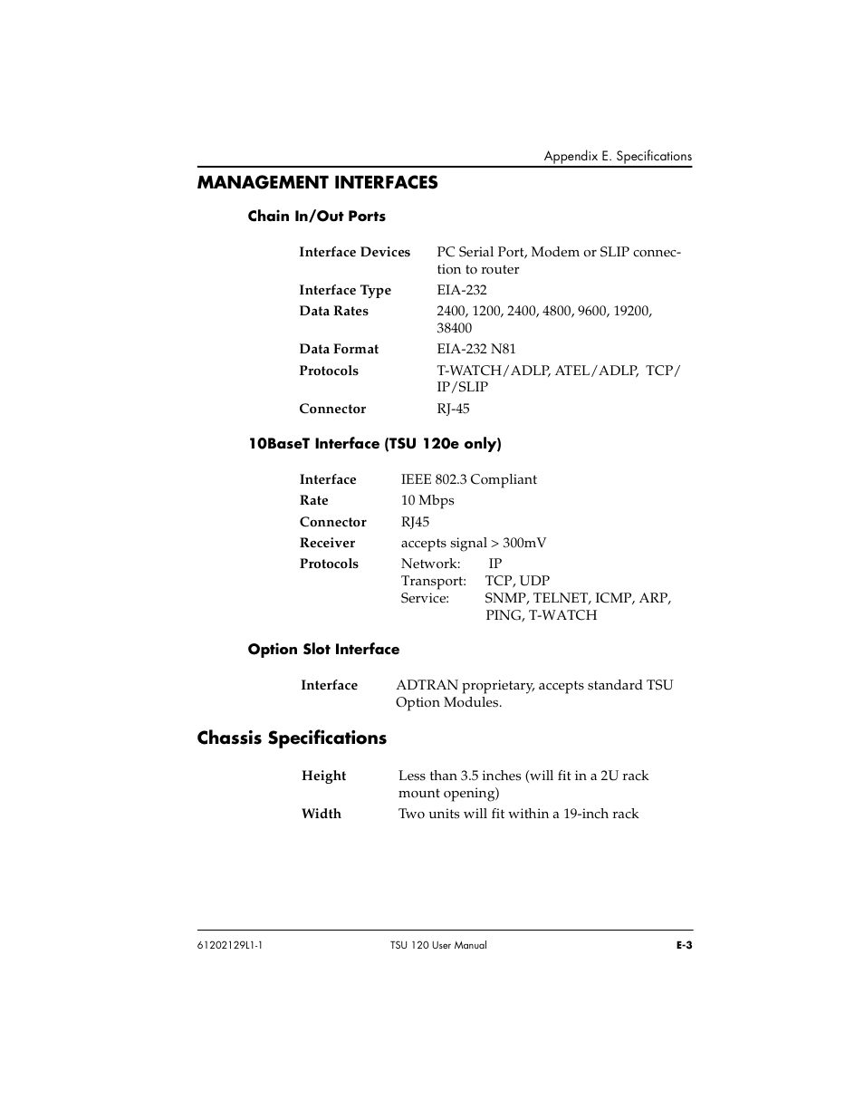 ADTRAN TSU 120e User Manual | Page 131 / 140