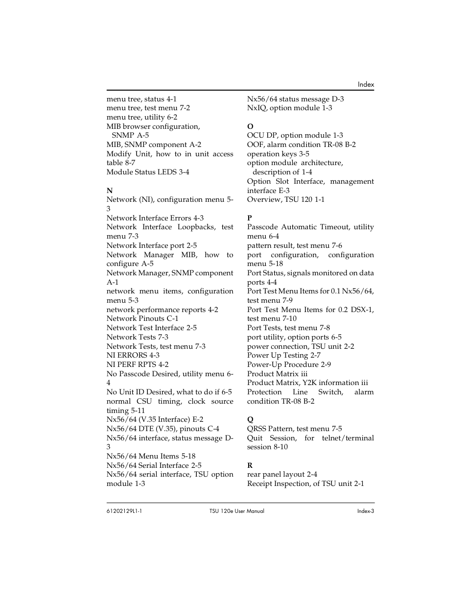 ADTRAN TSU 120e User Manual | Page 135 / 140