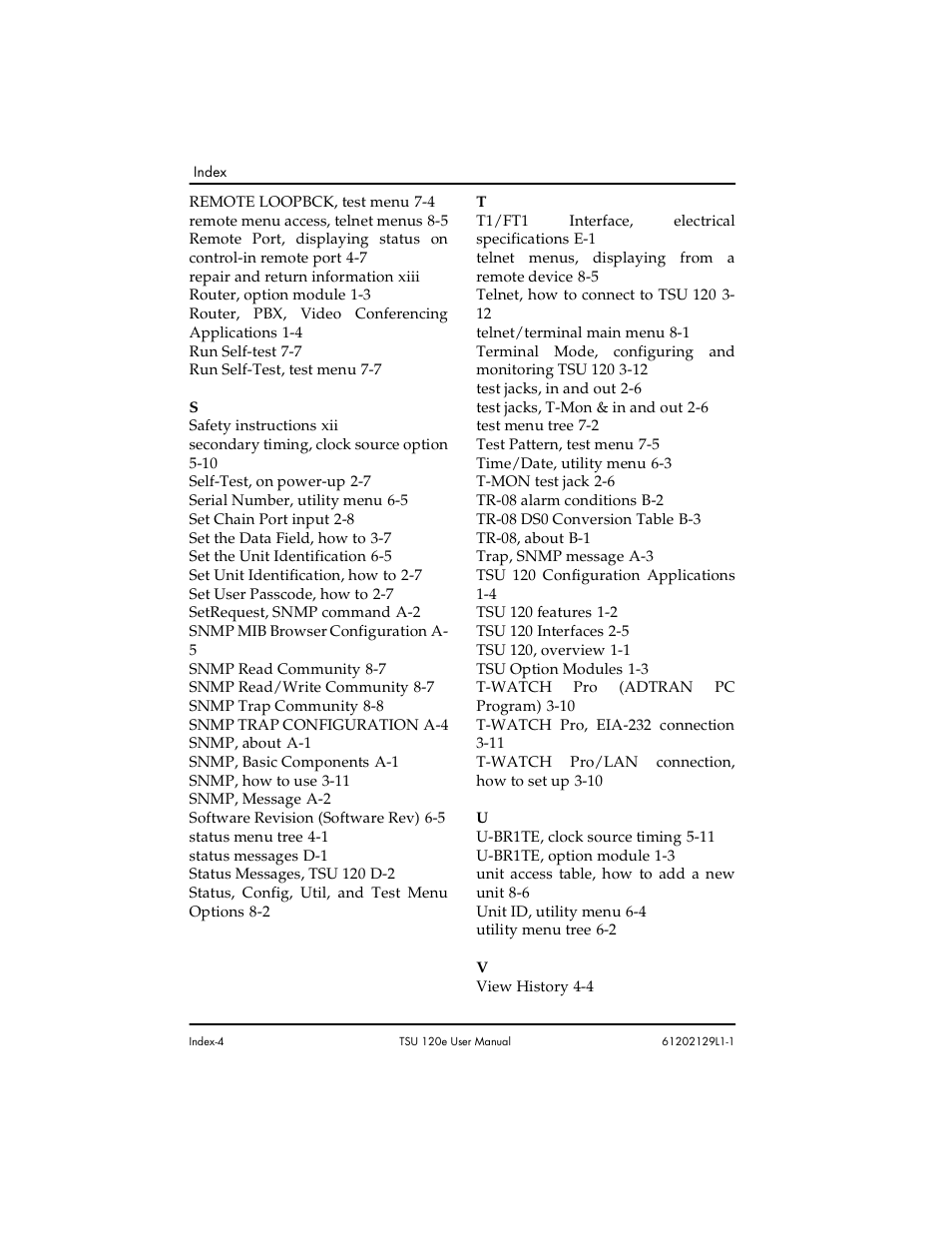 ADTRAN TSU 120e User Manual | Page 136 / 140