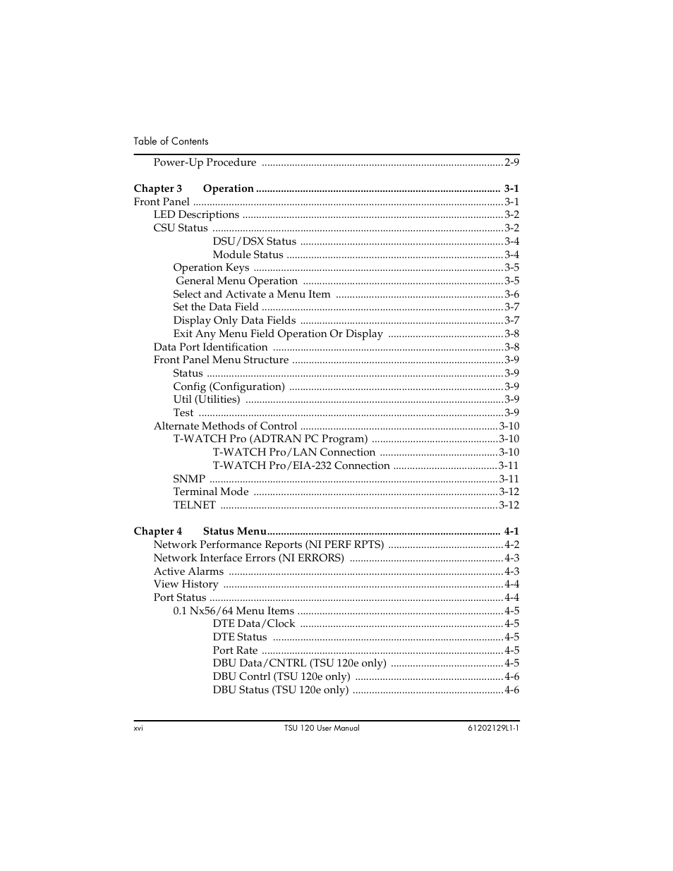 ADTRAN TSU 120e User Manual | Page 16 / 140