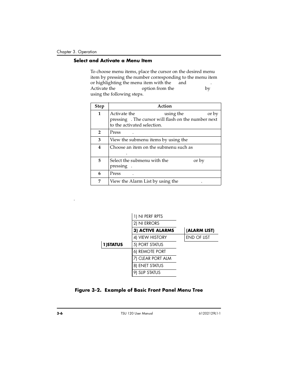 Select and activate a menu item -6 | ADTRAN TSU 120e User Manual | Page 44 / 140