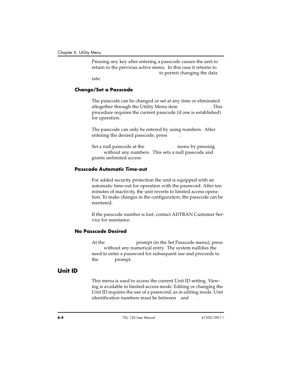 Unit id -4, Unit id | ADTRAN TSU 120e User Manual | Page 86 / 140