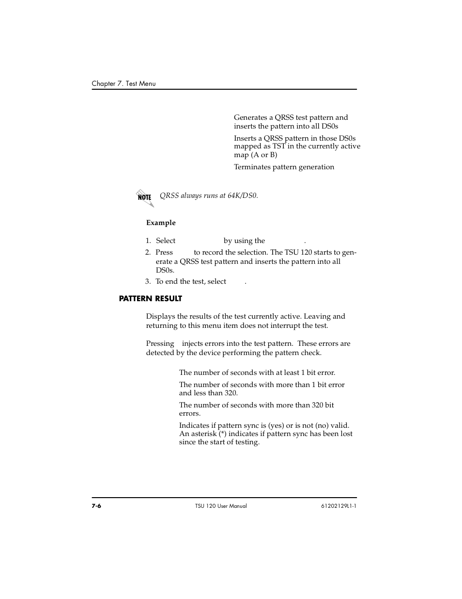 Pattern result -6 | ADTRAN TSU 120e User Manual | Page 94 / 140