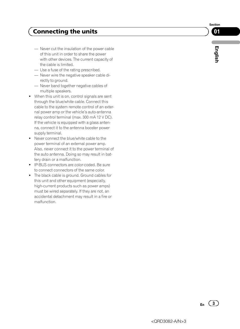 01 connecting the units | Pioneer AVH P4300DVD User Manual | Page 3 / 100