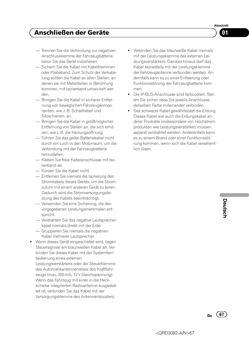 01 anschließen der geräte | Pioneer AVH P4300DVD User Manual | Page 67 / 100