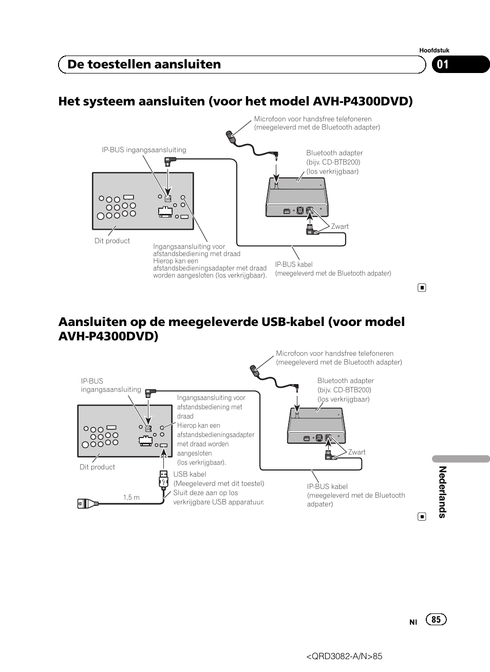 01 de toestellen aansluiten | Pioneer AVH P4300DVD User Manual | Page 85 / 100