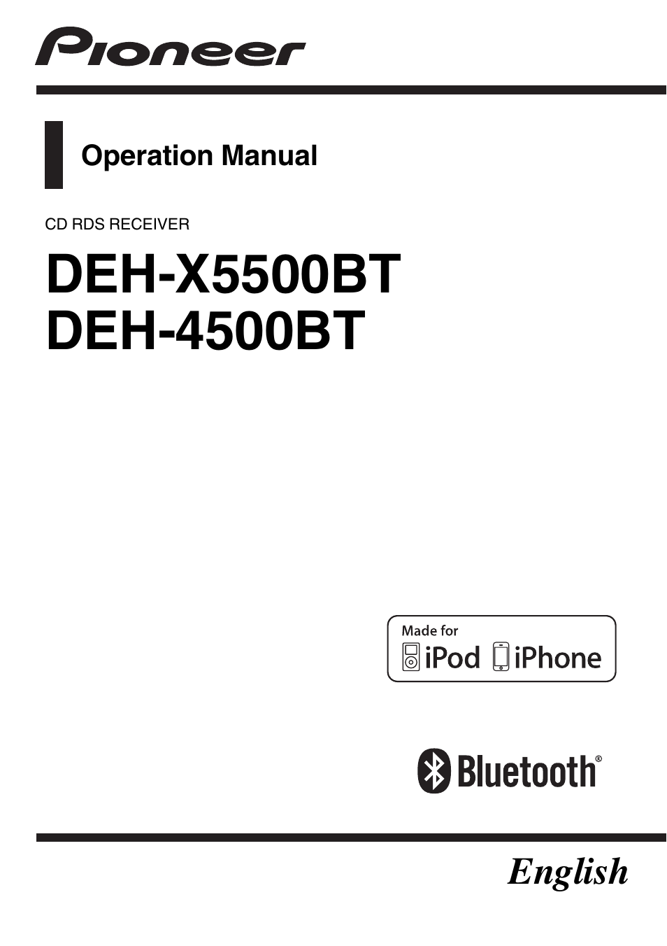 Pioneer DEH-X5500BT User Manual | 32 pages