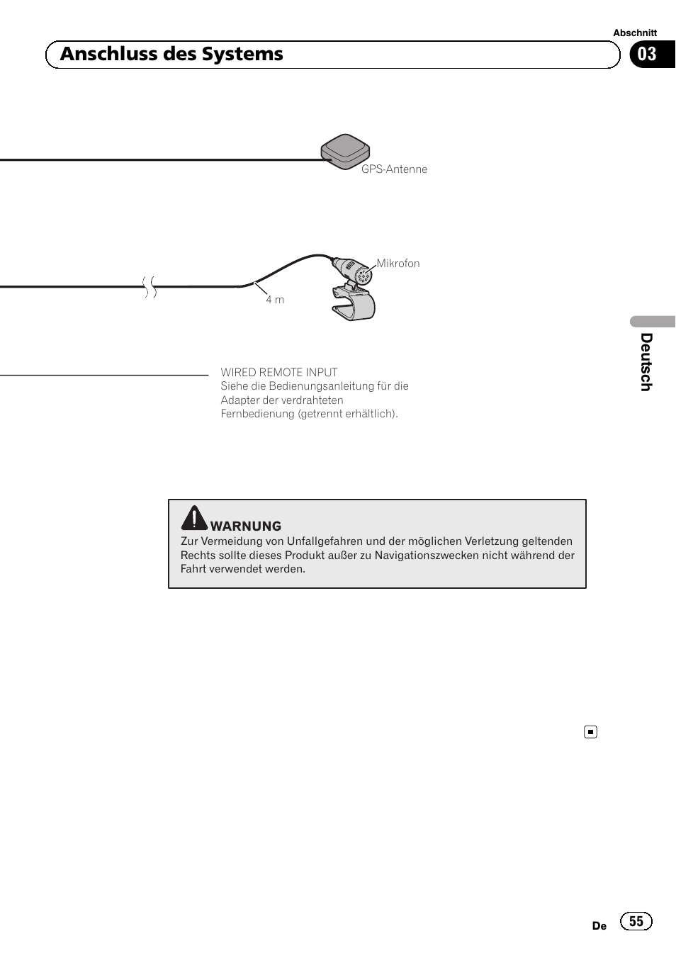 03 anschluss des systems | Pioneer AVIC-F320BT User Manual | Page 55 / 144