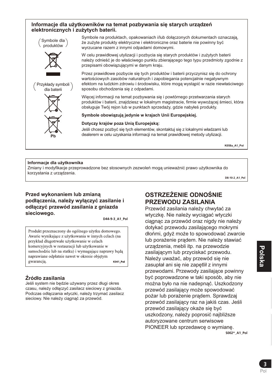 Türkçe norsk česky slovensky magyar pyccкий polska | Pioneer SE-DRF41M User Manual | Page 127 / 136