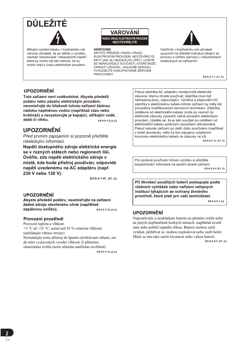 Ģ/(ä,7e, Varování | Pioneer SE-DRF41M User Manual | Page 94 / 136
