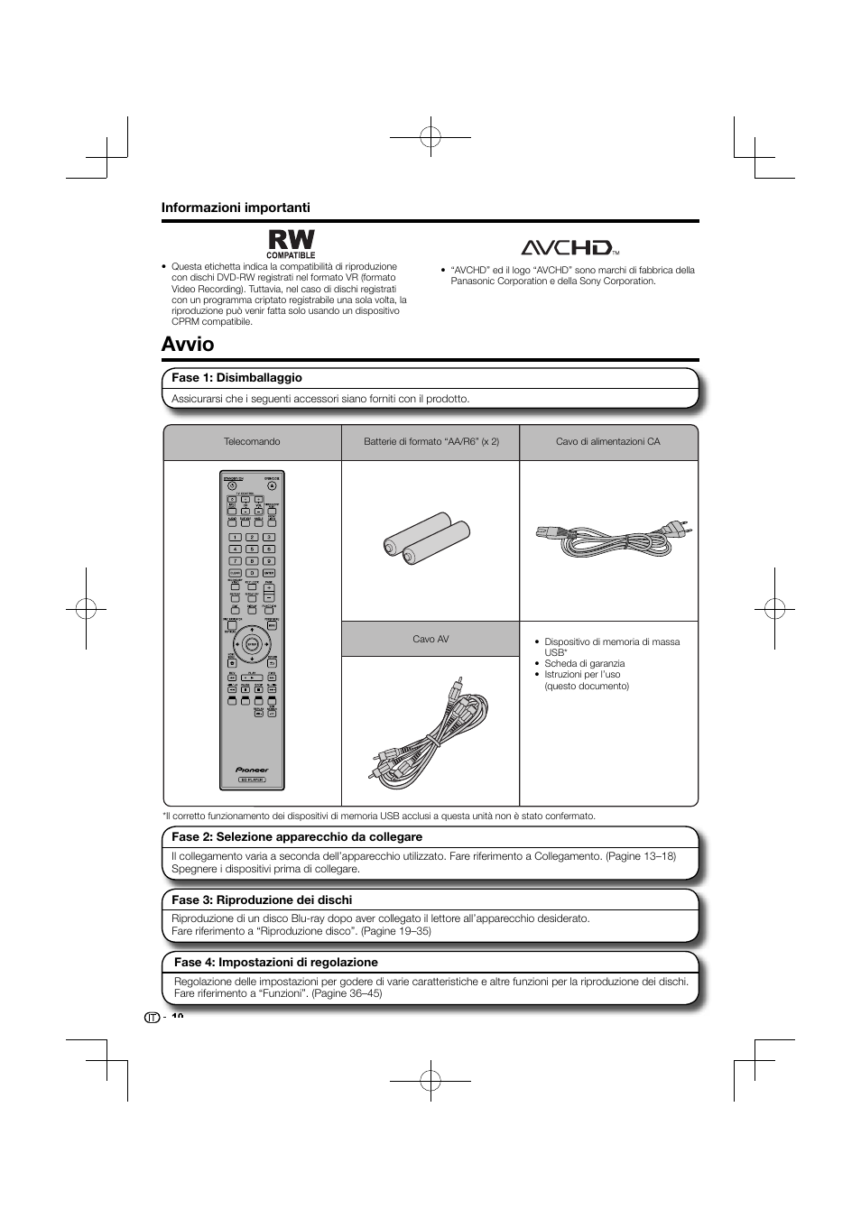 Avvio | Pioneer BDP-120 User Manual | Page 115 / 427