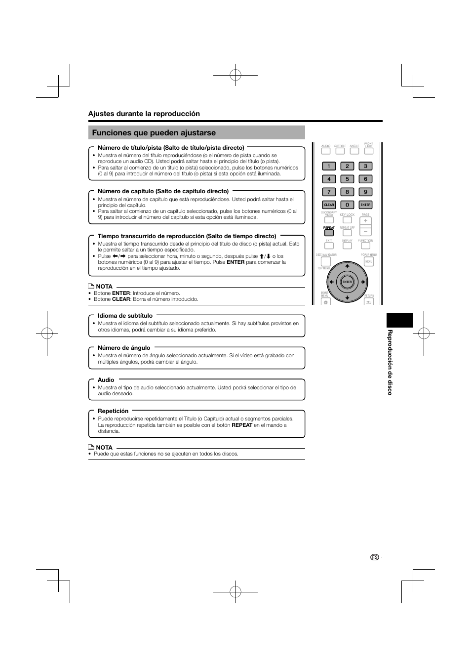 Funciones que pueden ajustarse | Pioneer BDP-120 User Manual | Page 192 / 427