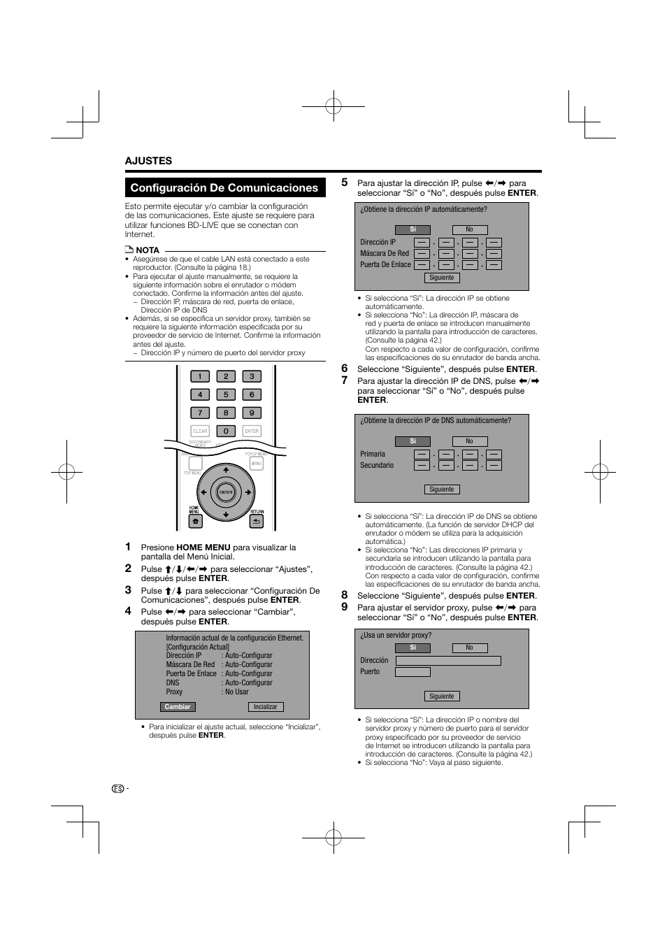 Configuración de comunicaciones | Pioneer BDP-120 User Manual | Page 197 / 427