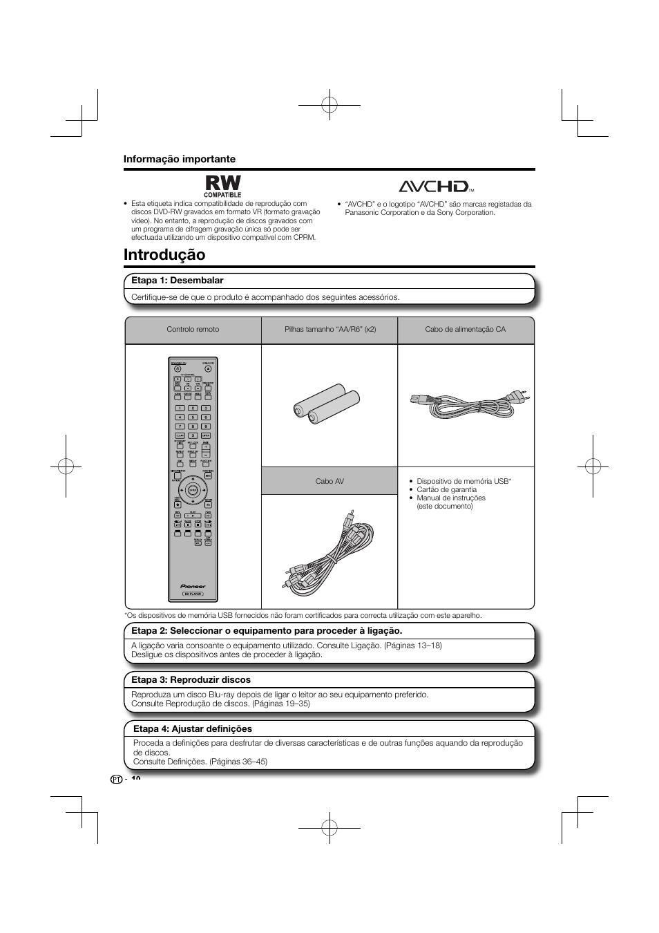 Introdução | Pioneer BDP-120 User Manual | Page 219 / 427