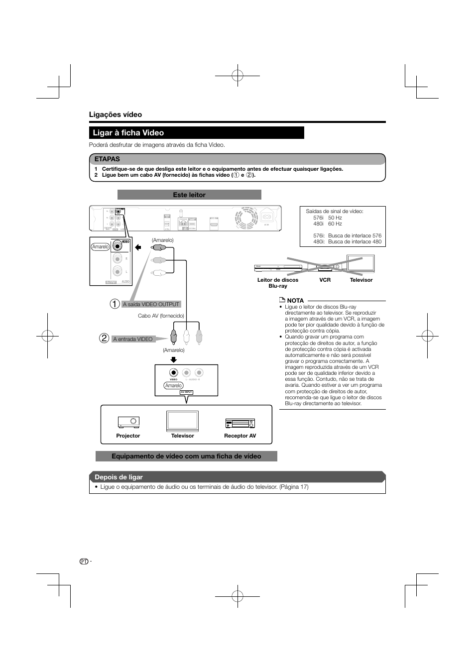 Ligar à ficha video | Pioneer BDP-120 User Manual | Page 225 / 427
