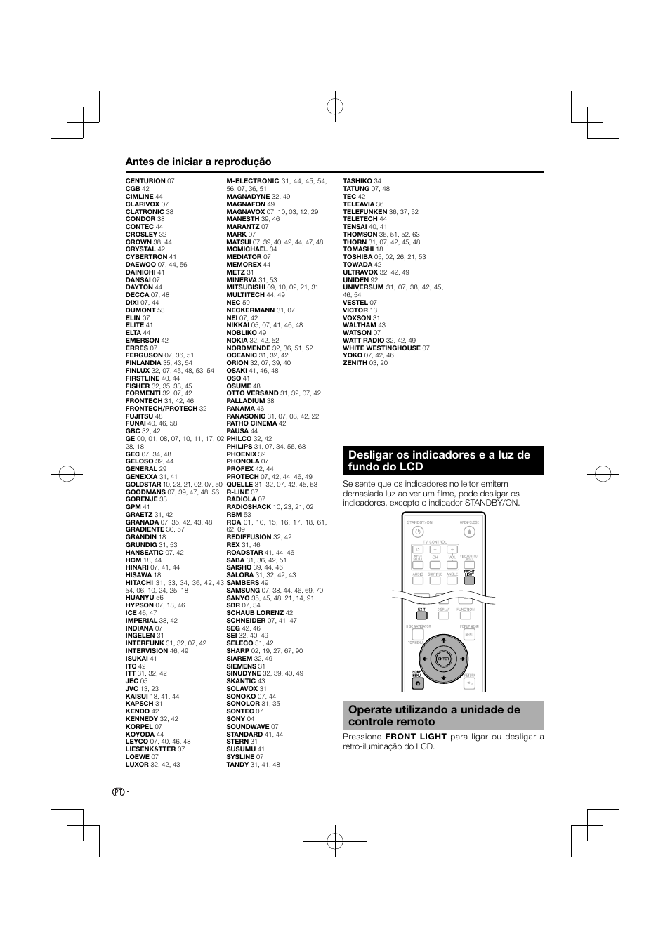 Desligar os indicadores e a luz de fundo do lcd, Operate utilizando a unidade de controle remoto | Pioneer BDP-120 User Manual | Page 231 / 427