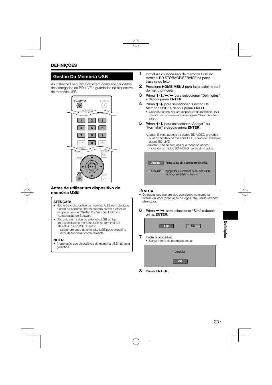 Gestão da memória usb | Pioneer BDP-120 User Manual | Page 252 / 427