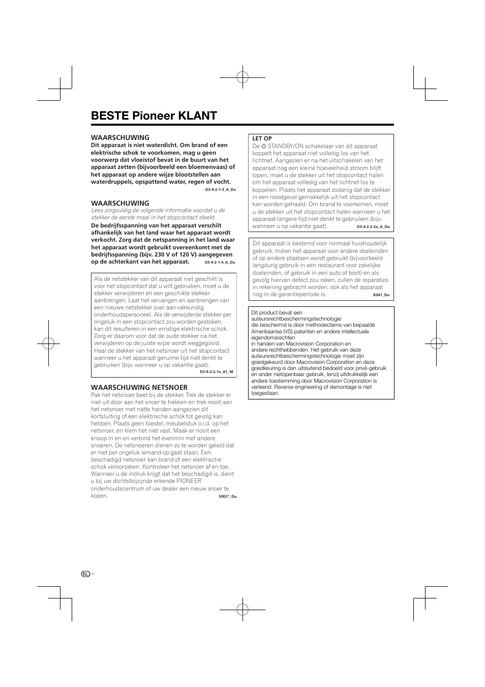 Beste pioneer klant | Pioneer BDP-120 User Manual | Page 263 / 427
