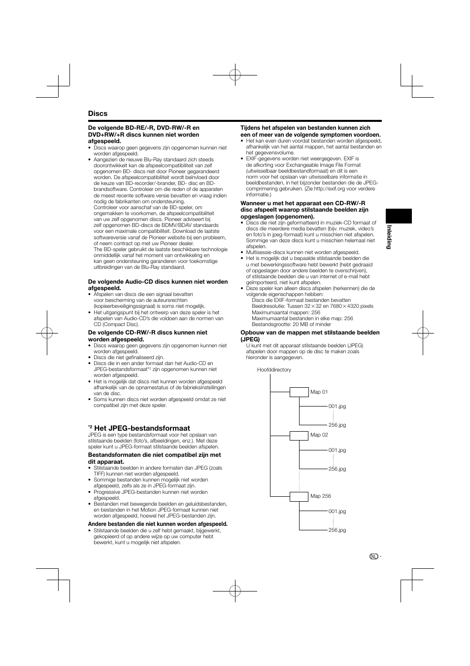Discs, Het jpeg-bestandsformaat | Pioneer BDP-120 User Manual | Page 268 / 427