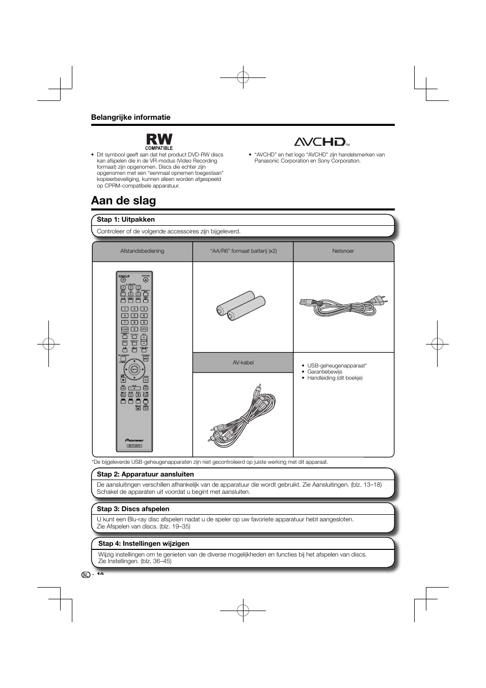 Aan de slag | Pioneer BDP-120 User Manual | Page 271 / 427