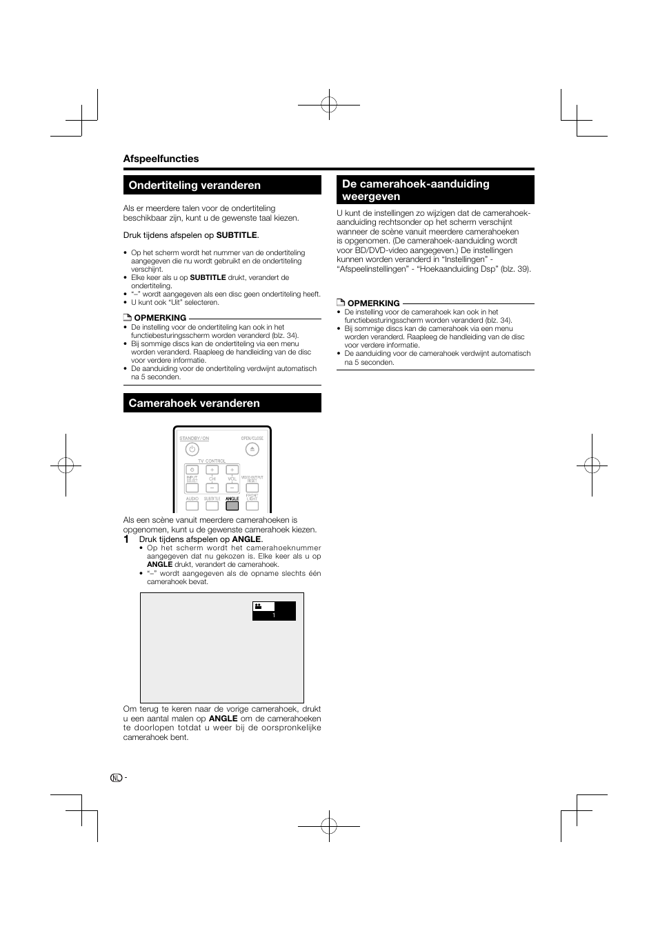 Ondertiteling veranderen, Camerahoek veranderen, De camerahoek-aanduiding weergeven | Pioneer BDP-120 User Manual | Page 293 / 427