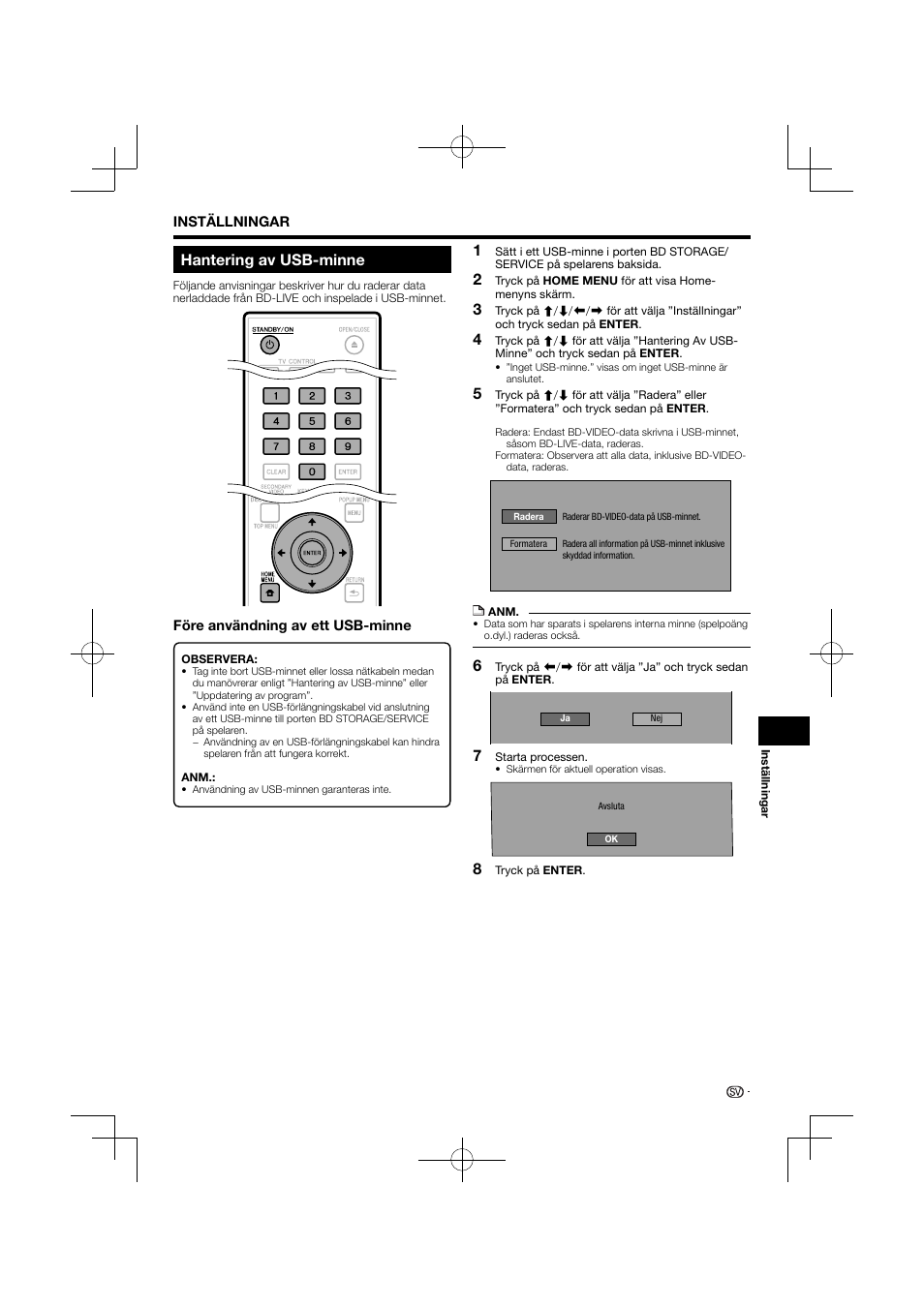 Hantering av usb-minne | Pioneer BDP-120 User Manual | Page 356 / 427