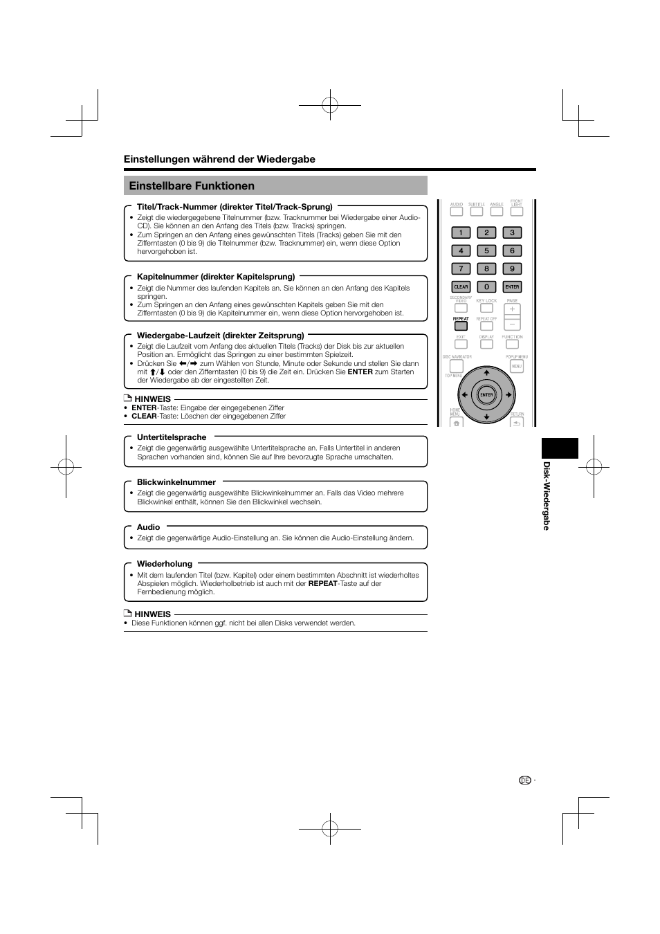 Einstellbare funktionen | Pioneer BDP-120 User Manual | Page 36 / 427