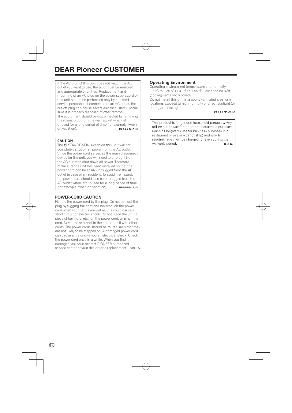 Dear pioneer customer | Pioneer BDP-120 User Manual | Page 367 / 427
