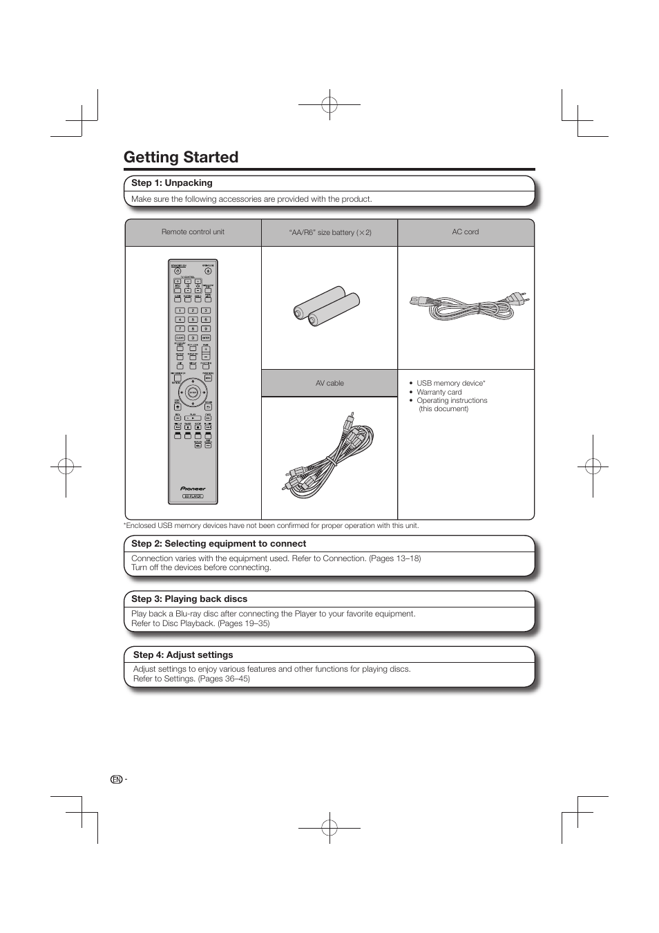 Getting started | Pioneer BDP-120 User Manual | Page 375 / 427