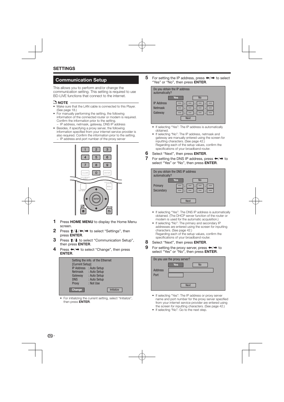 Communication setup -42, Communication setup | Pioneer BDP-120 User Manual | Page 405 / 427