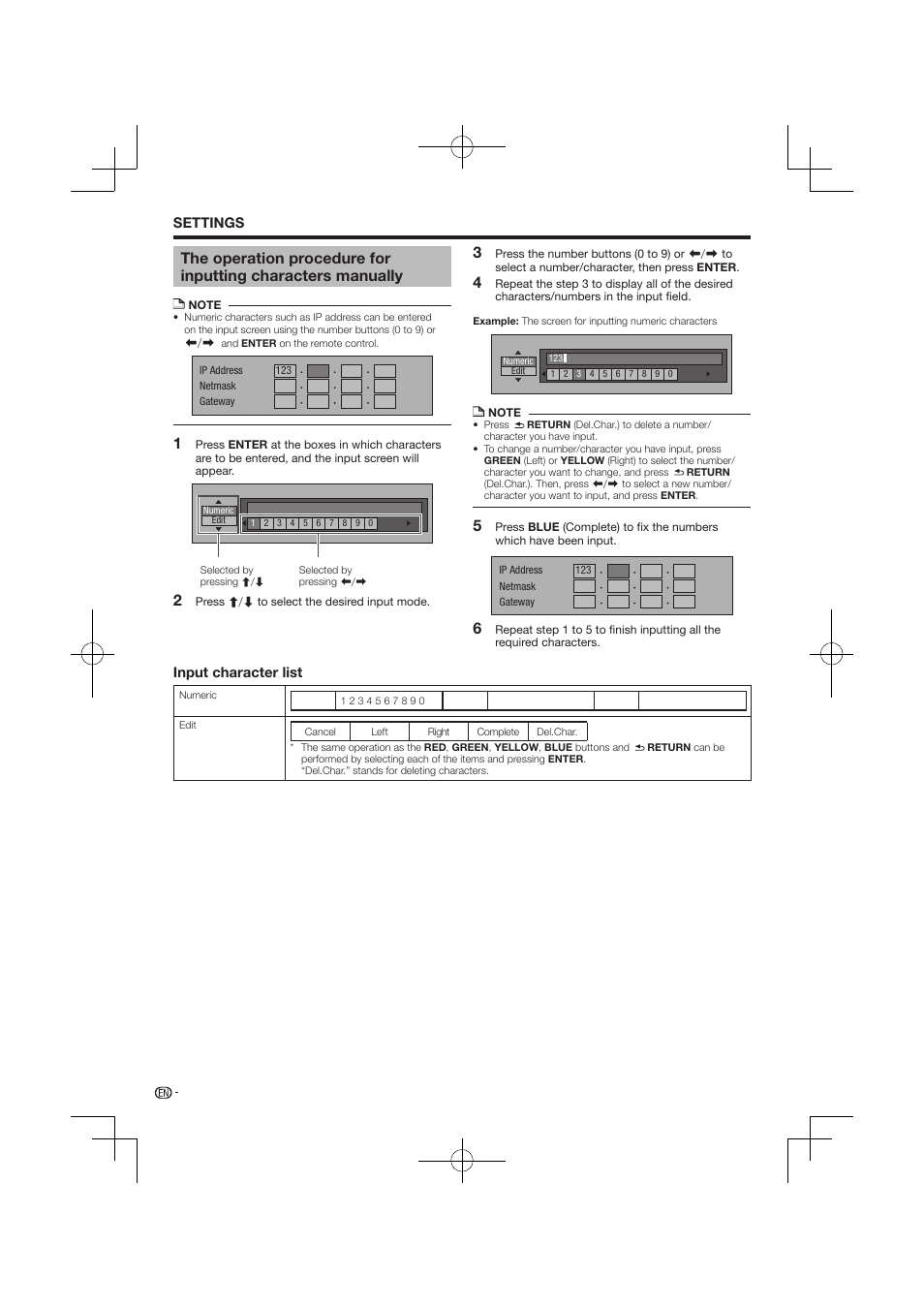 The operation procedure for inputting characters, Manually | Pioneer BDP-120 User Manual | Page 407 / 427