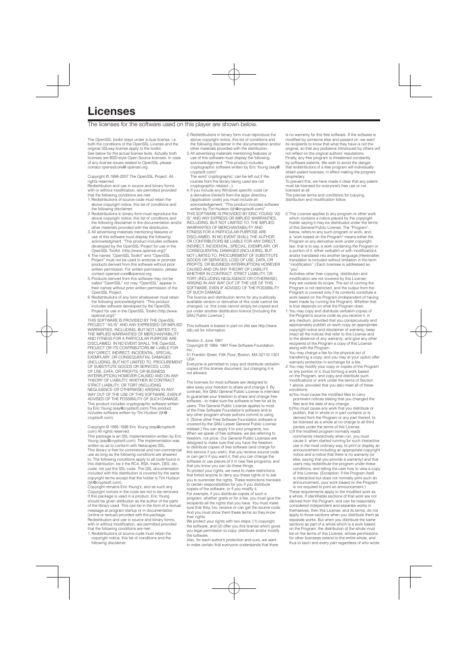 Licenses | Pioneer BDP-120 User Manual | Page 418 / 427