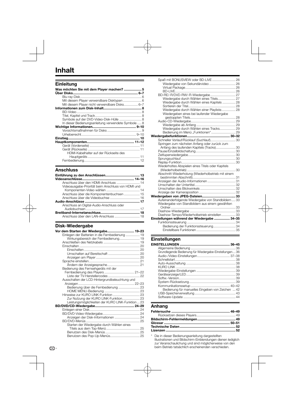 Bedienungsanleitung / mode d’emploi, Blu-ray disc spieler / lecteur blu-ra, Inhalt | Einleitung, Anschluss, Disk-wiedergabe, Einstellungen, Anhang | Pioneer BDP-120 User Manual | Page 5 / 427
